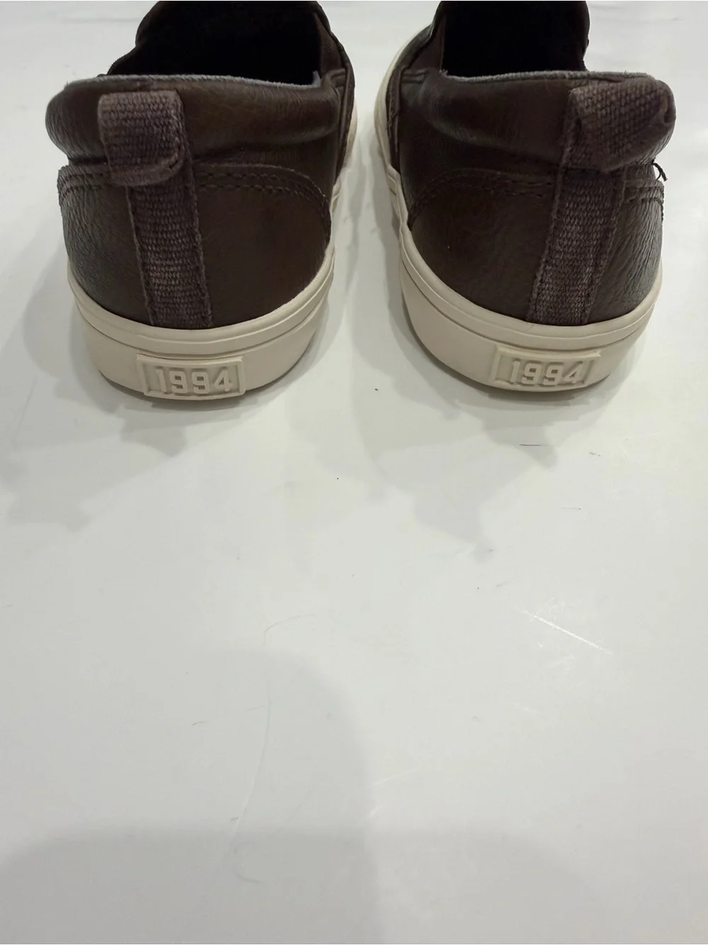 Old Navy Brown Slip-On Sneakers Toddler Size 9 Faux Leather Casual School Shoes